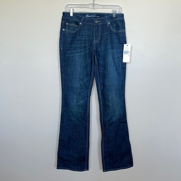 NWT Kenneth Cole boot cut jeans dark indigo blue Womens Sz 28 - Picture 1 of 10